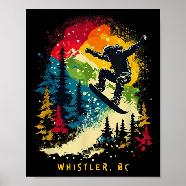 Affiche Whistler Bc Canada Snowboardeur Planche à Neige St (Devant)