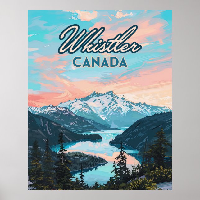 Affiche Whistler Canada Colombie-Britannique Station de sk (Devant)