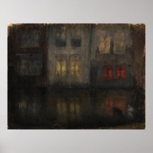 Affiche Whistler - Canal hollandais noir et rouge