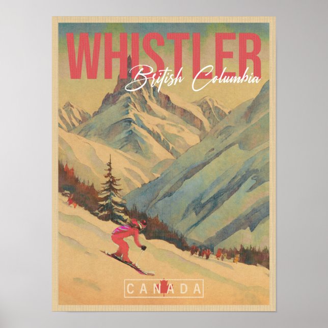 Affiche Whistler Colombie-Britannique Canada Vintage année (Devant)