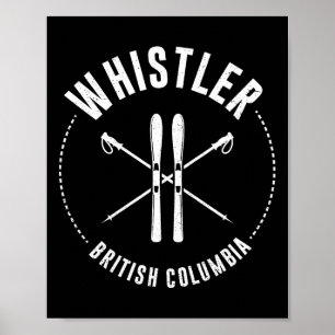 Affiche Whistler Colombie-Britannique. Peau de montagne ca
