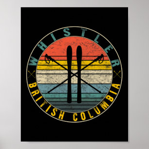 Affiche Whistler (Colombie-Britannique) Ski Ski Snowboard