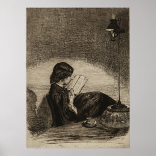 Affiche Whistler - Lecture Par Lamplight
