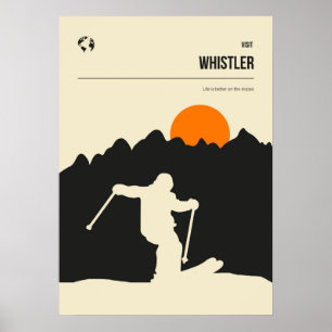 Affiche Whistler Vanvouver Ski Winter Resort
