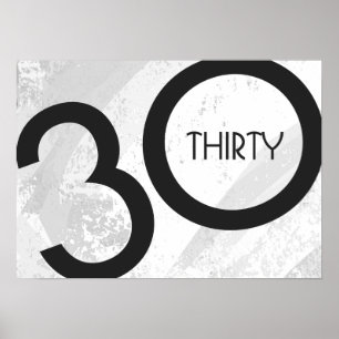 Affiche White 30 Decade Birthday