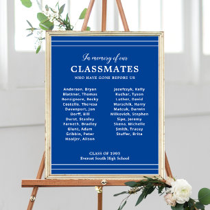 Affiche White And Blue In Memory Of Class Reunion Memorial