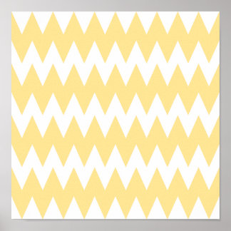 Affiche White and Pastel Yellow Zigzags.