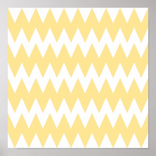 Affiche White and Pastel Yellow Zigzags. (Devant)