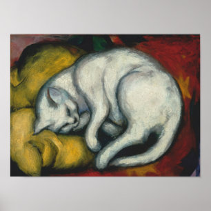 Affiche White Cat, Franz Marc