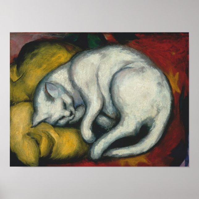 Affiche White Cat, Franz Marc (Devant)