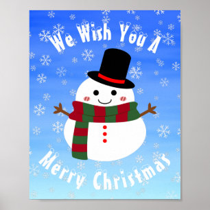 Affiche White Christmas Snowman