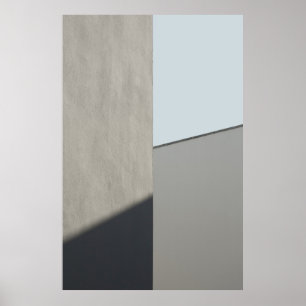 Affiche White concrete wall in the morning