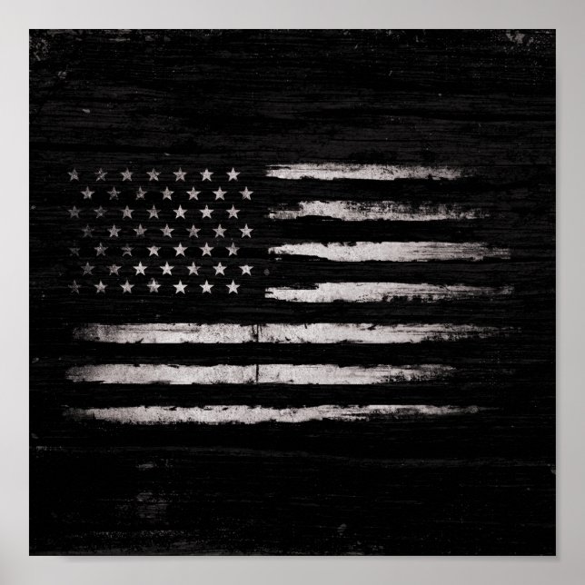 Affiche White Grunge American flag (Devant)