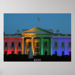 Affiche White House in Pride Couleurs, Marriage Rights,