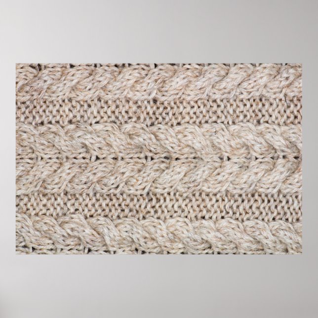 Affiche White knitting wool texture background. (Devant)