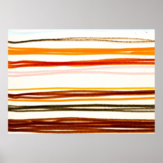 Affiche White Lines Pattern. Geometric Stripes Ink Drawing (Devant)