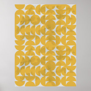 Affiche White Lines Pattern. Geometric Stripes Ink Drawing