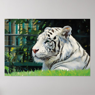 Affiche White Majesty - La faune du tigre au repos