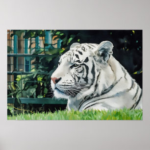 Affiche White Majesty - La faune du tigre au repos