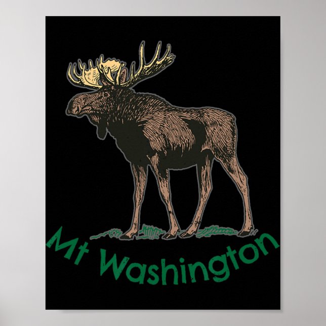 Affiche White Mountains Mt Washington New Hampshire Moose  (Devant)