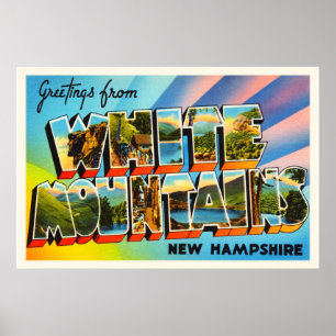Affiche White Mounts New Hampshire NH Travel Souvenir