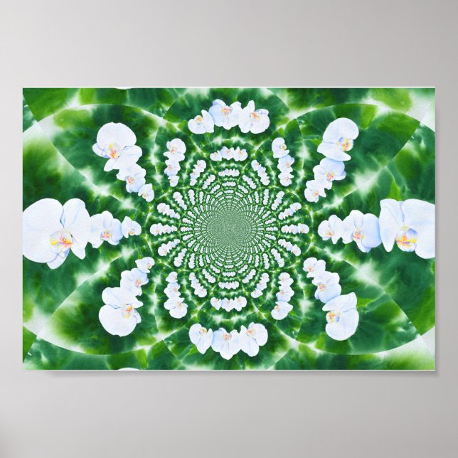 Affiche White Orchid Mandala (Devant)