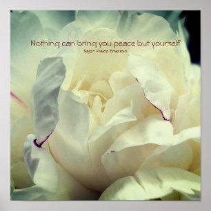 Affiche White Peony Inner Peace Inspiration