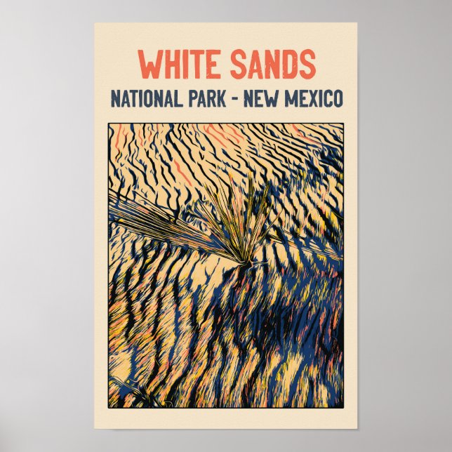Affiche White Sands National Park, Nouveau-Mexique USA (Devant)
