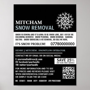 Affiche White Snowflake, Snow Removal Company Publicité