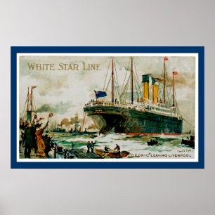 Affiche White Star Line Cédric quitte Liverpool