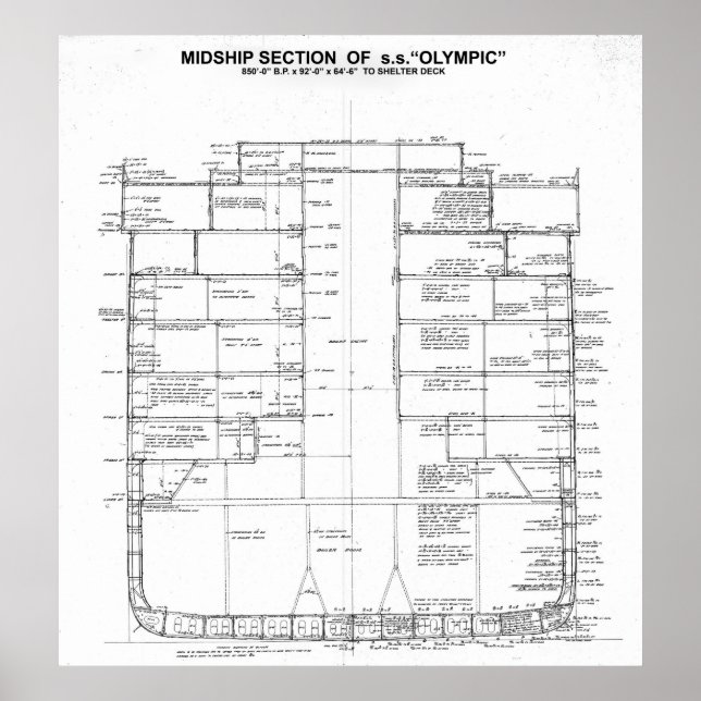 Affiche White Star Line S.S. Semi-section olympique 1913 (Devant)