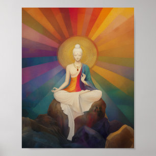 Affiche White Tara Rainbow Imprimer : Bouddhiste Goddess A