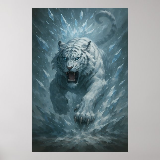 Affiche White Tiger – Frost King Ice Burst Descent – ManJi (Devant)