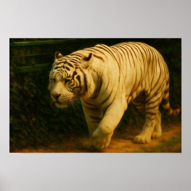 Affiche White Tiger Majesty - Stylisé Art de la faune (Devant)