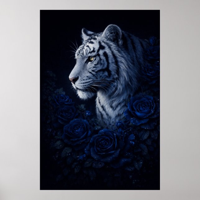 Affiche White Tiger Portrait – Calm Power and Silent Gaze (Devant)