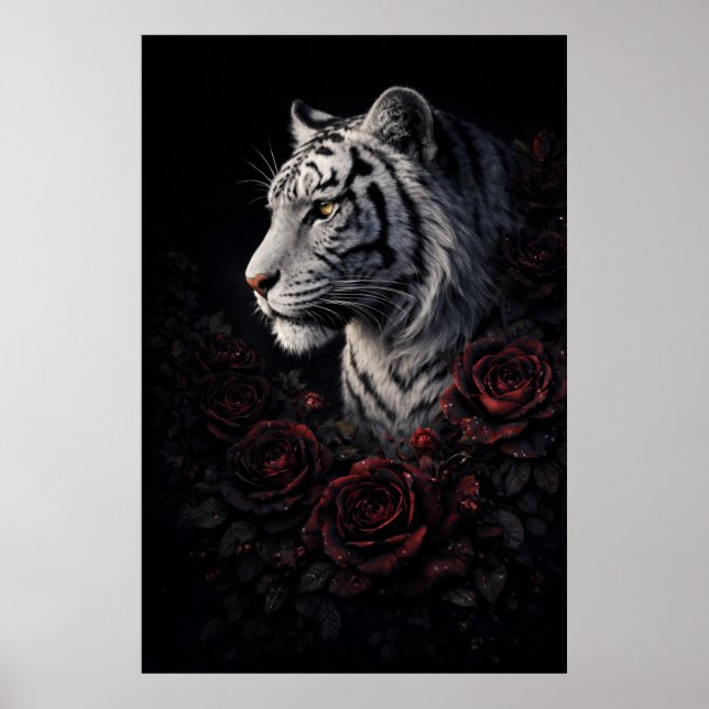 Affiche White Tiger Portrait – Calm Power and Silent Gaze (Devant)