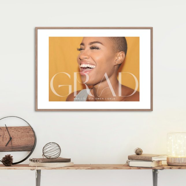 Affiche White Transparent Photo Moderne Grad 2024 School (Créateur téléchargé)