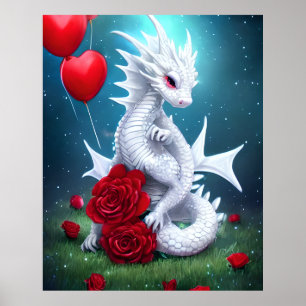 Affiche White Valentine Love Dragon