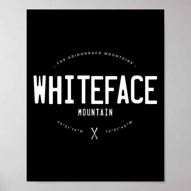 Affiche Whiteface Mountain New York Graphic Distressed Vin (Devant)