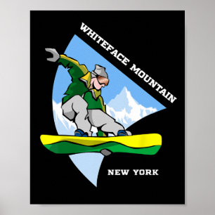 Affiche Whiteface Mountain New York Snowboard