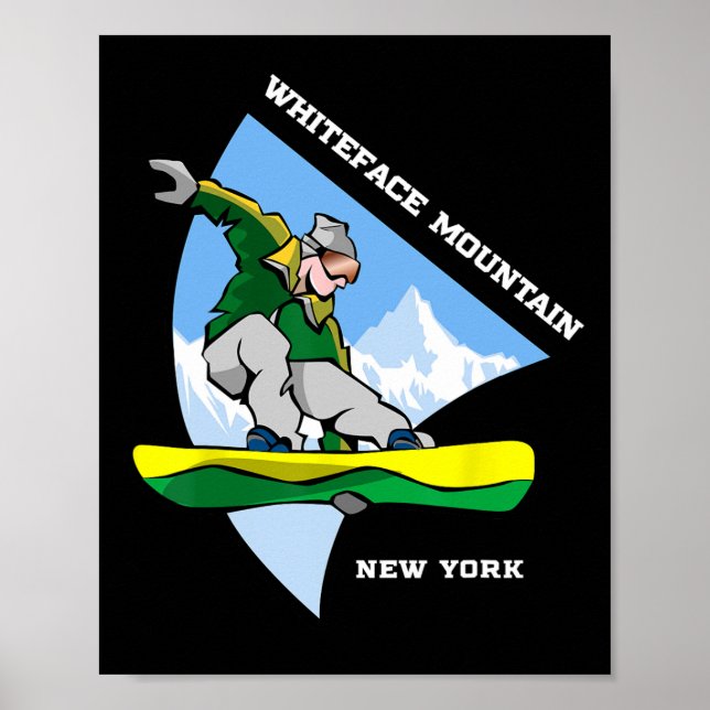 Affiche Whiteface Mountain New York Snowboard (Devant)