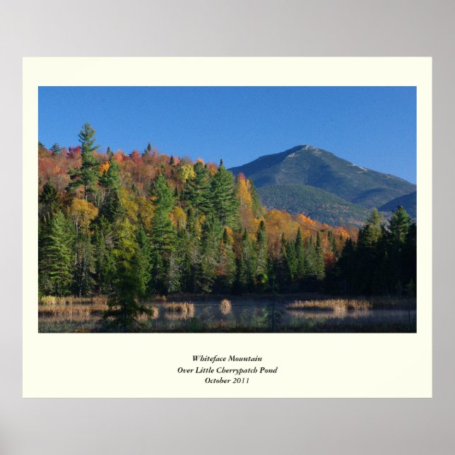 Affiche Whiteface Mountain sur Little Cherrypatch Pond (Devant)
