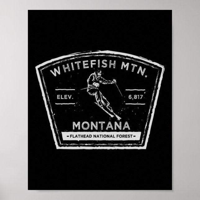 Affiche Whitefish Mountain Montana Snow Skiing  (Devant)