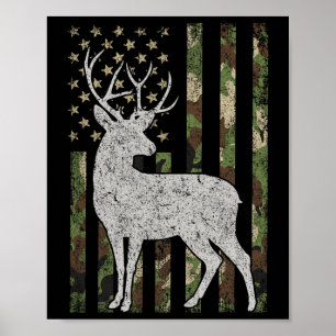 Affiche Whitetail Buck Deer chasse Camouflage américain no