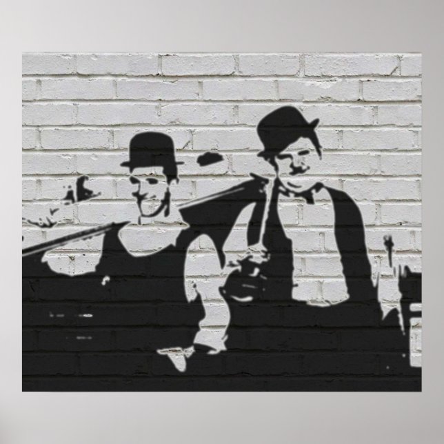 Affiche Whitewall Graffiti Laurel Hardy (Devant)