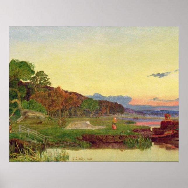 Affiche Whitlingham, Norfolk, 1860 (huile sur toile) (Devant)