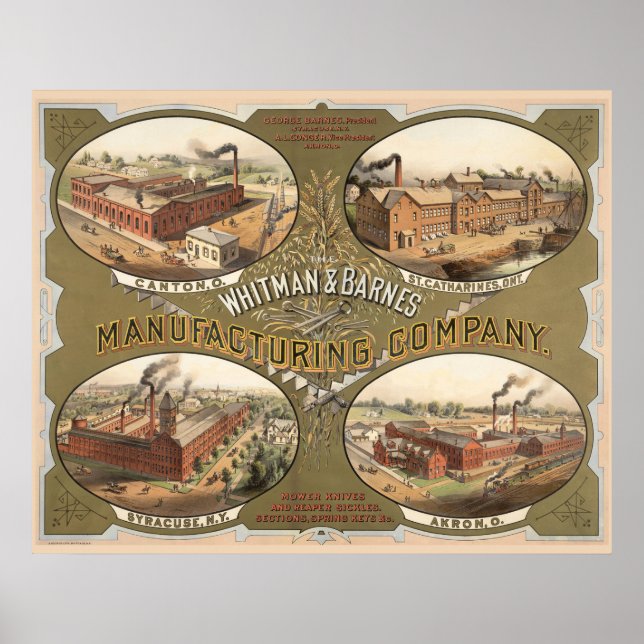 Affiche Whitman & Barnes Manufacturing Company. (Devant)