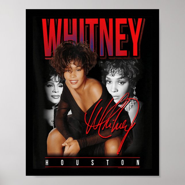 Affiche Whitney Houston Retro Photo Collage (Devant)