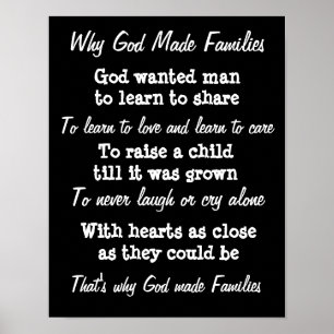 Affiche Why God made families wall print