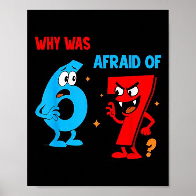 Affiche Why Was 6 Afraid Of 7 Funny Six Seven Meme Gen Alp (Devant)